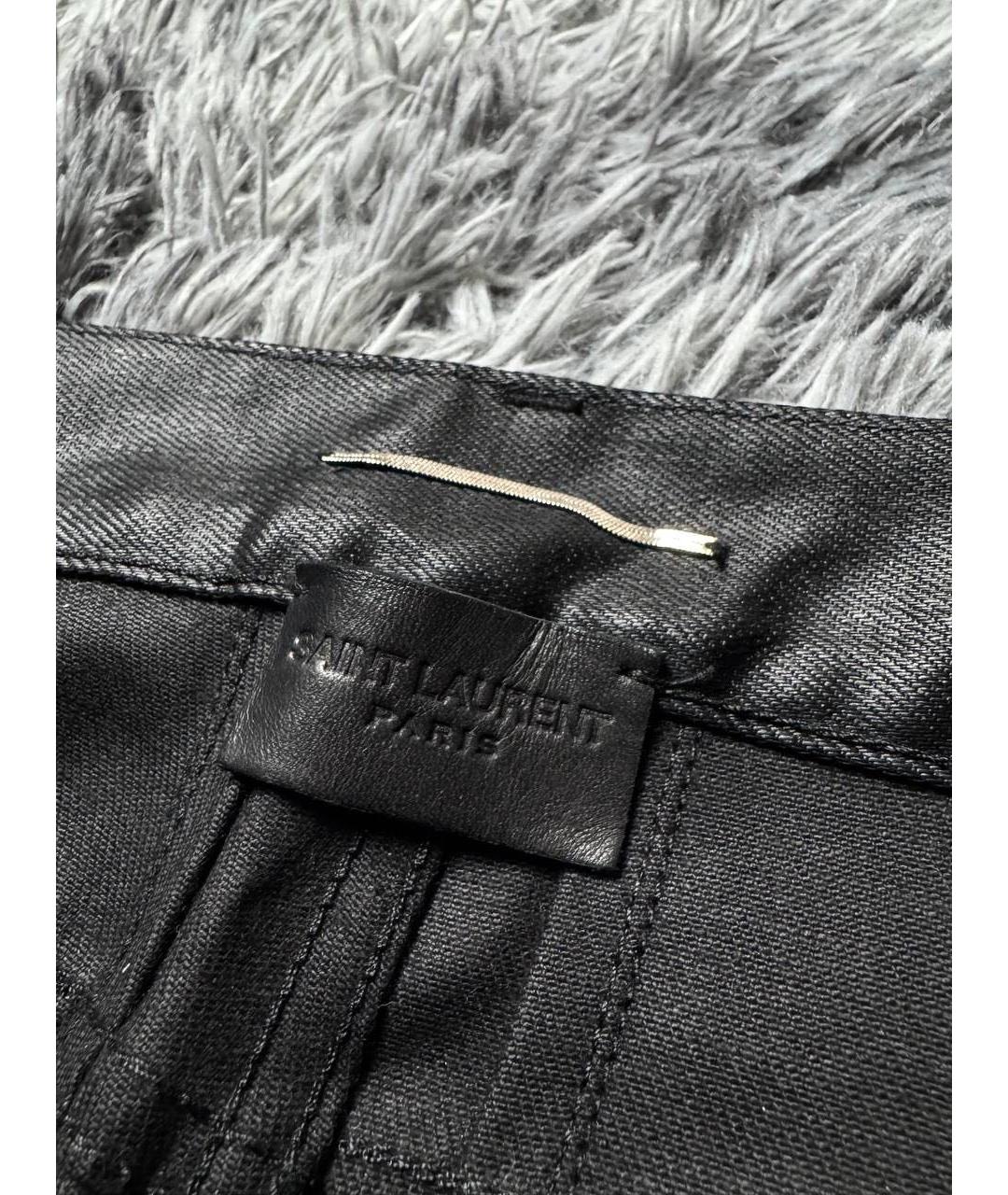 SAINT LAURENT Черные хлопковые джинсы скинни, фото 5