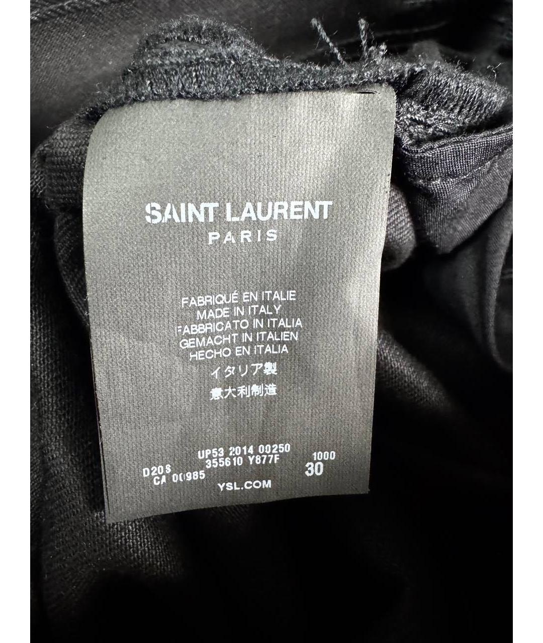 SAINT LAURENT Черные хлопковые джинсы скинни, фото 7