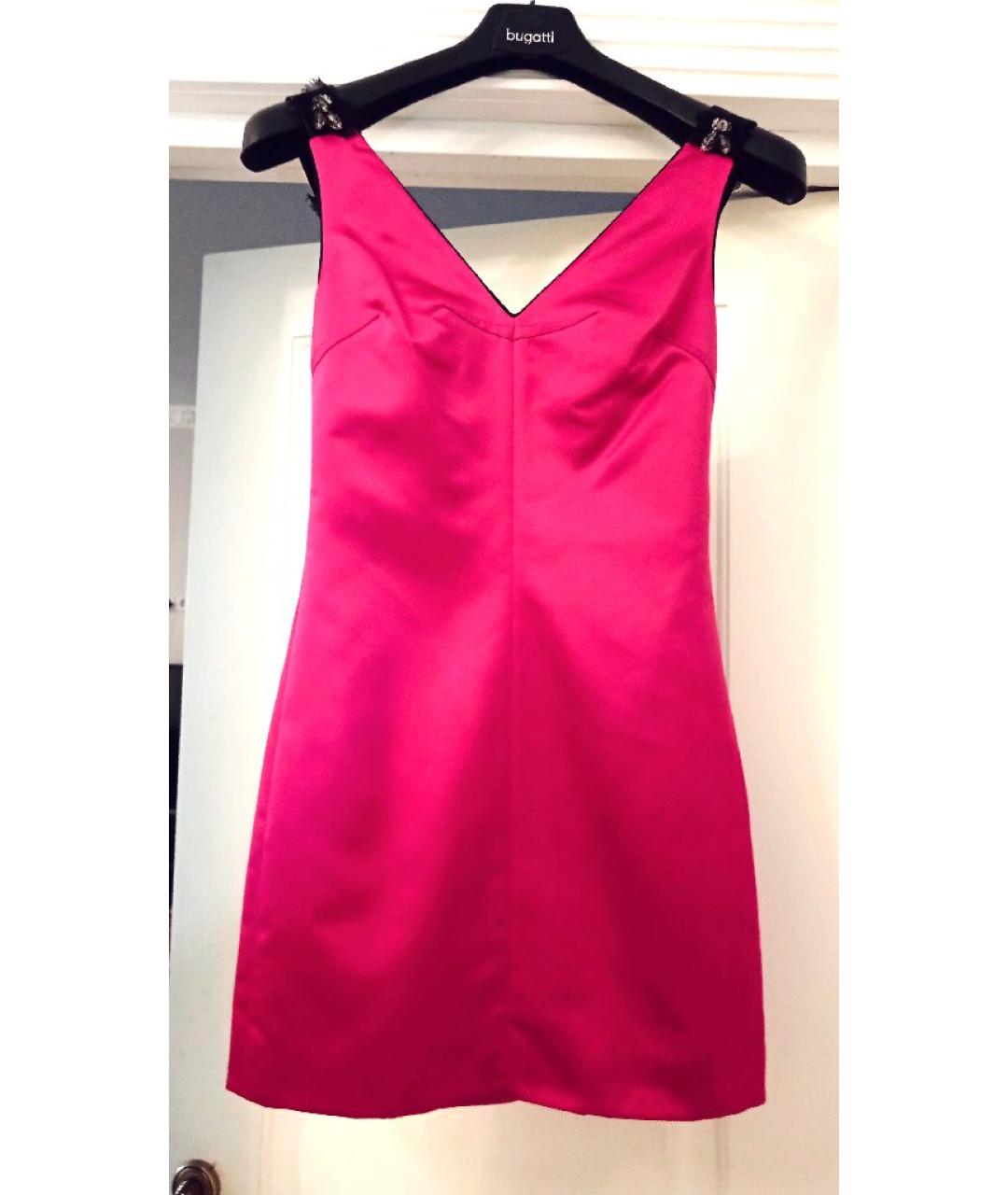 DOLCE&GABBANA Фуксия атласное коктейльное платье, фото 9