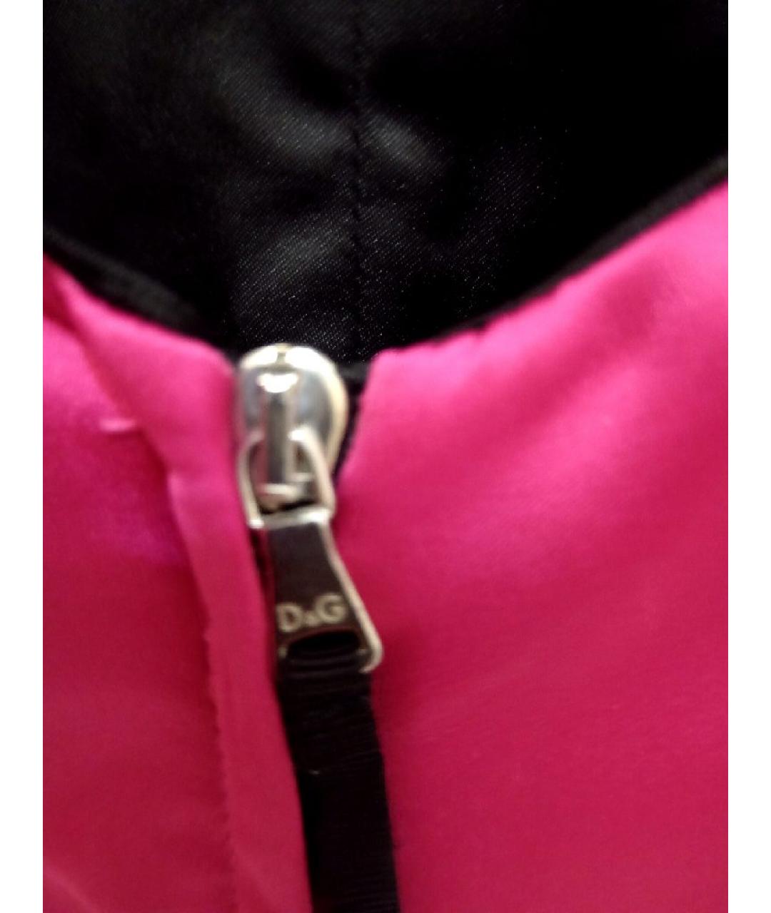 DOLCE&GABBANA Фуксия атласное коктейльное платье, фото 6