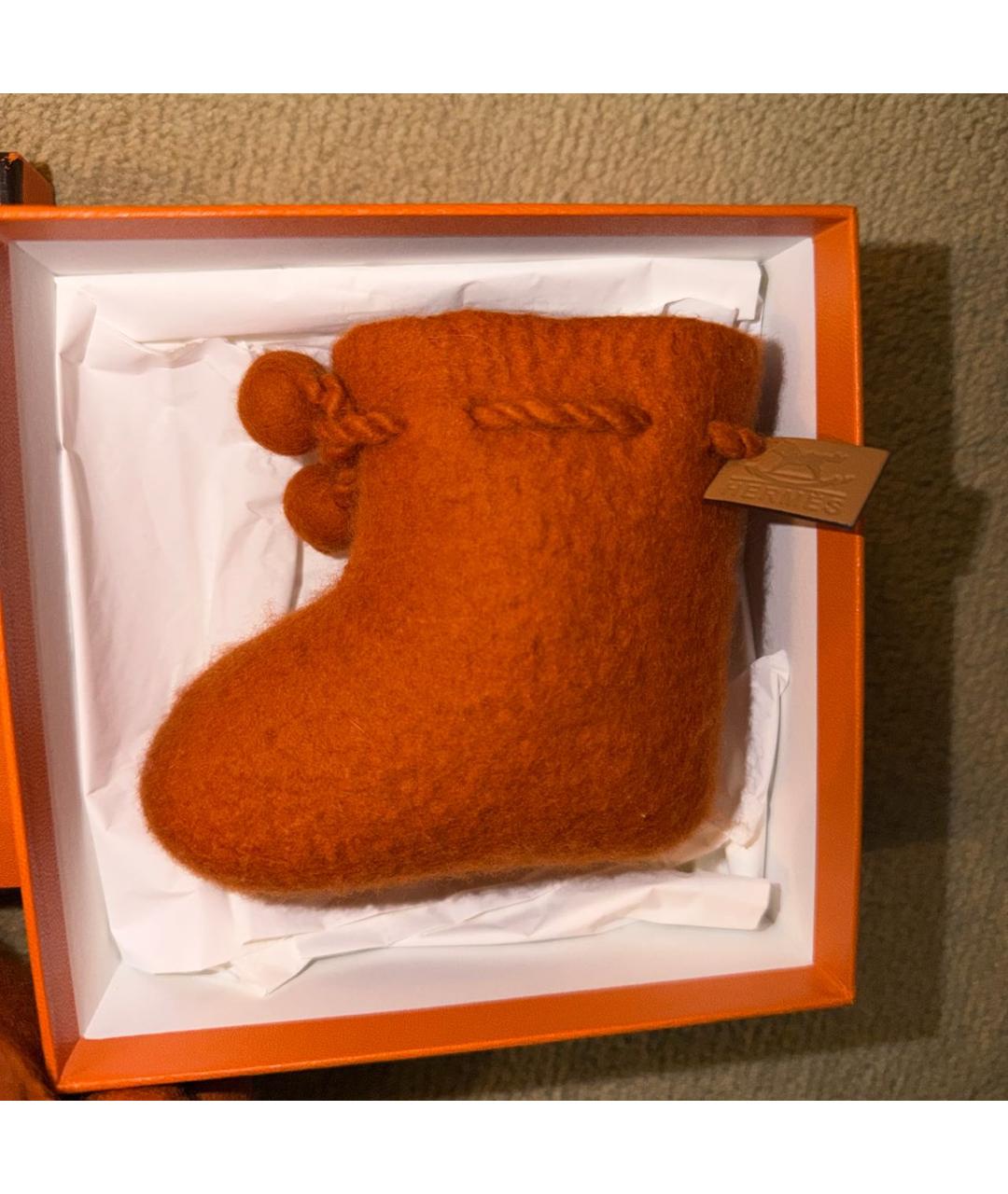 HERMES Оранжевое пинетки, фото 5