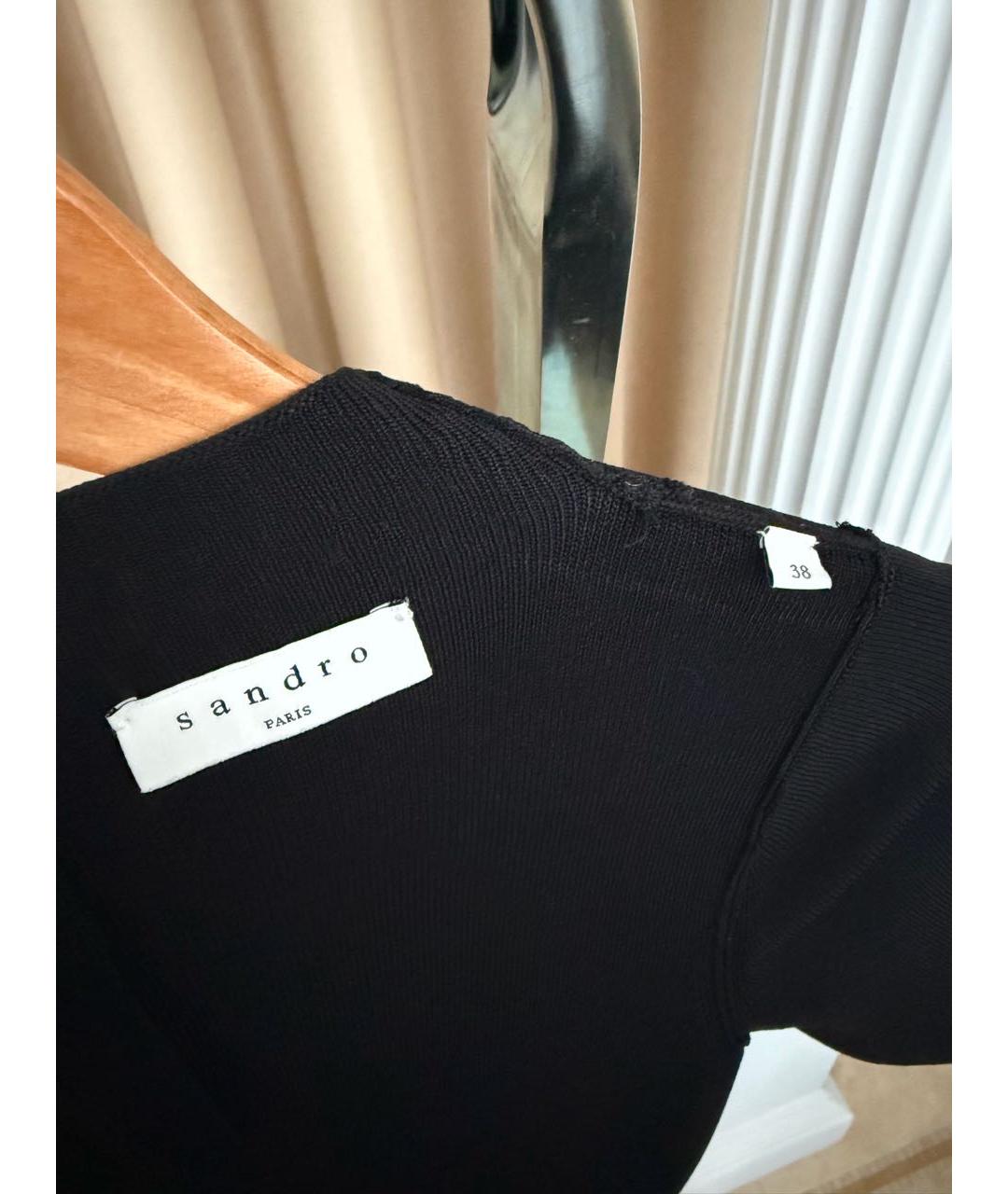 SANDRO Черное вискозное коктейльное платье, фото 5