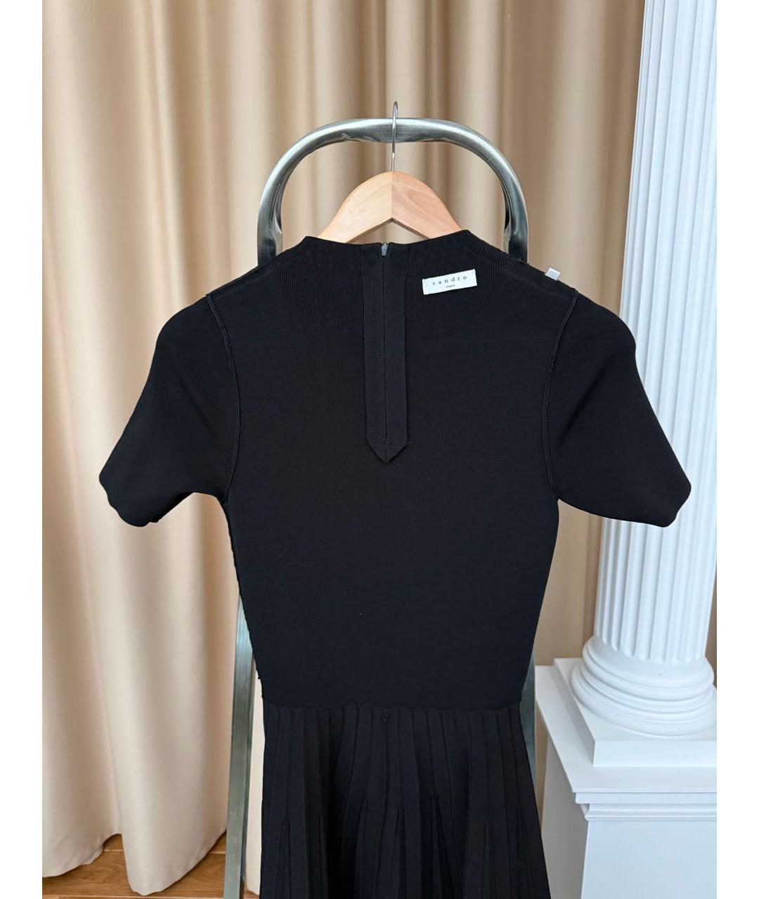 SANDRO Черное вискозное коктейльное платье, фото 3