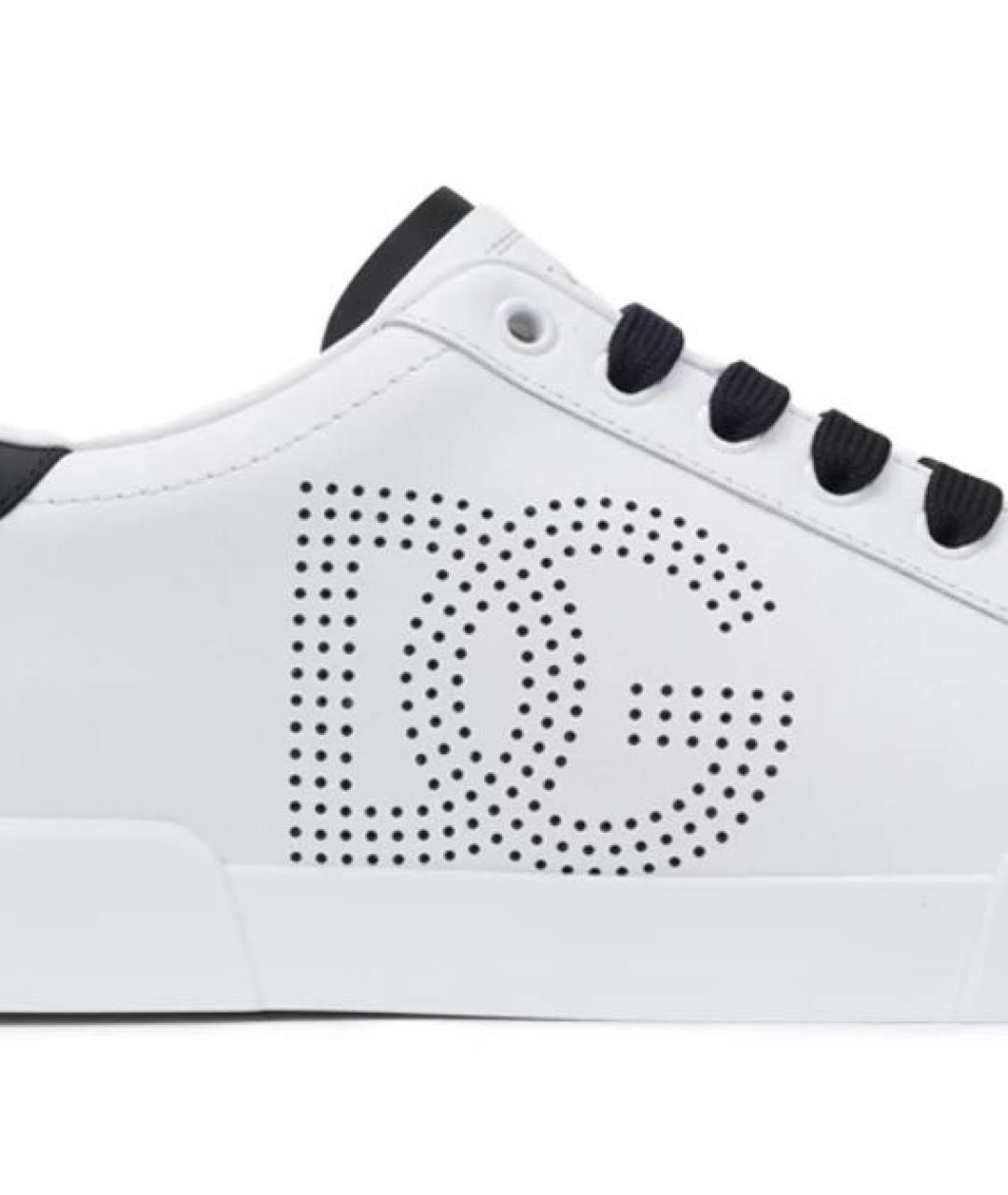 DOLCE&GABBANA Белые кожаные кроссовки, фото 7