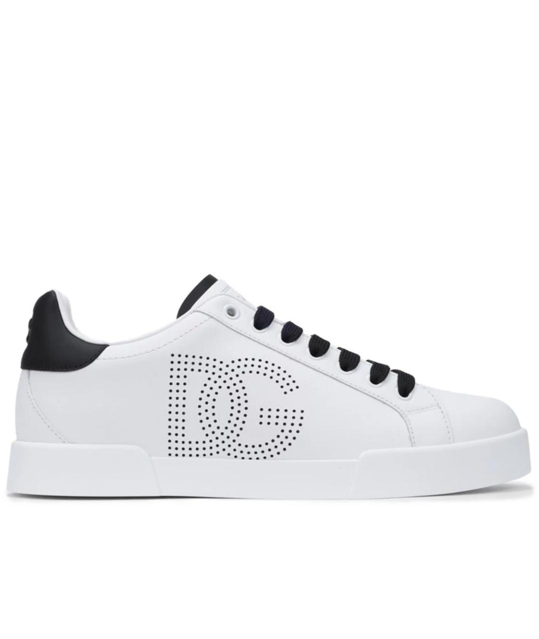 DOLCE&GABBANA Белые кожаные кроссовки, фото 8