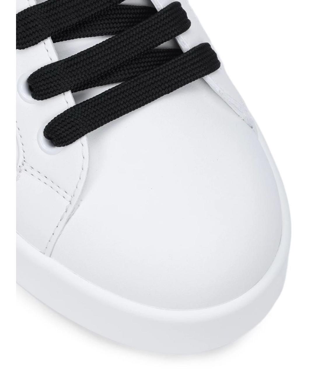 DOLCE&GABBANA Белые кожаные кроссовки, фото 3