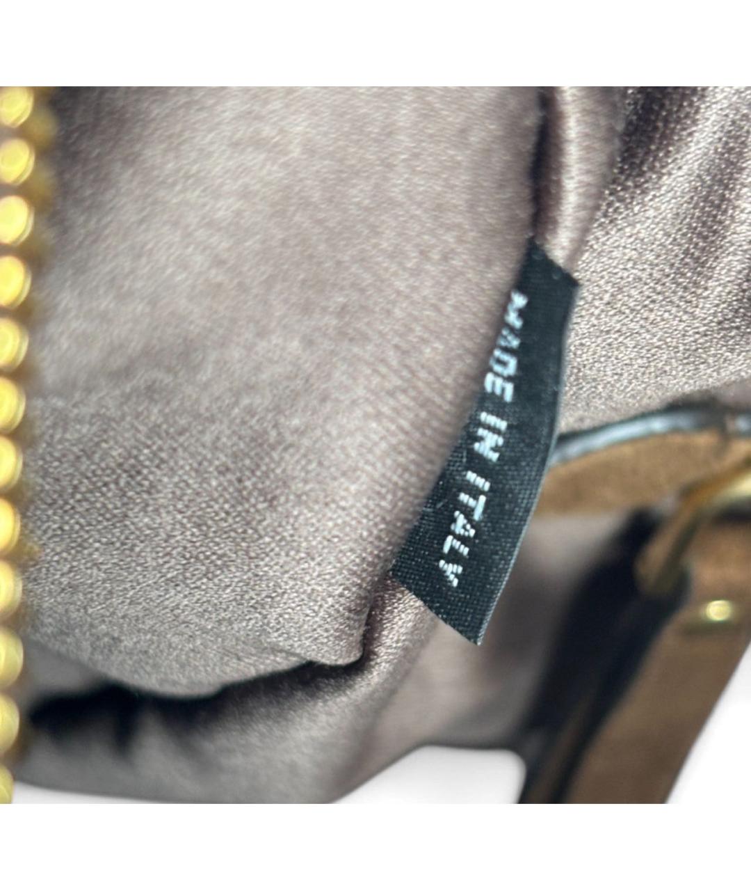 MIU MIU Коричневая замшевая сумка с короткими ручками, фото 4