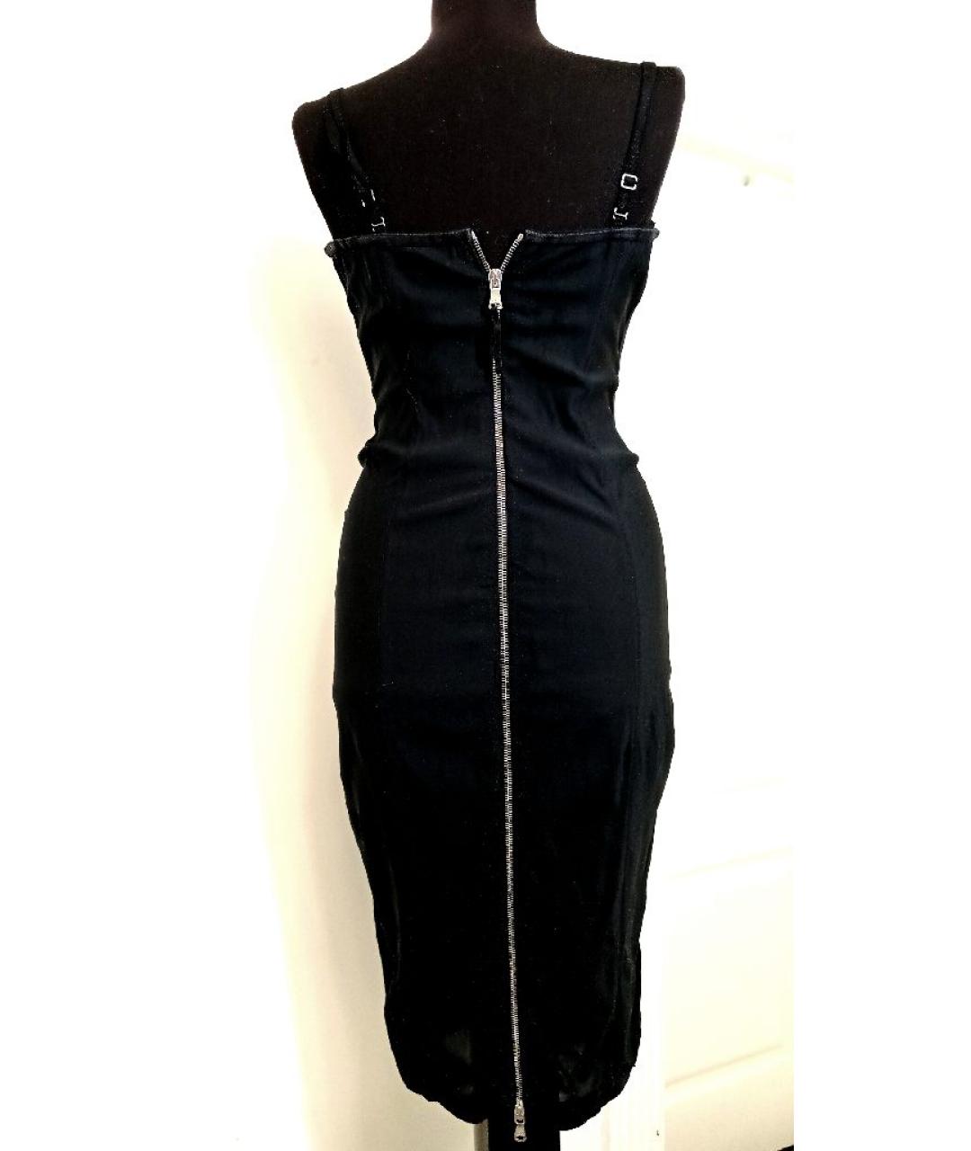 DOLCE&GABBANA Черное вискозное вечернее платье, фото 2