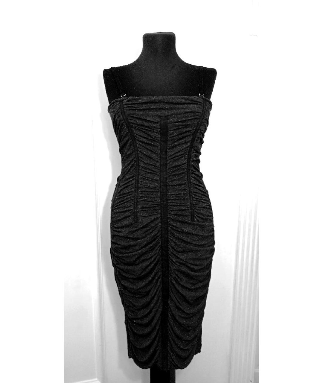 DOLCE&GABBANA Черное вискозное вечернее платье, фото 9