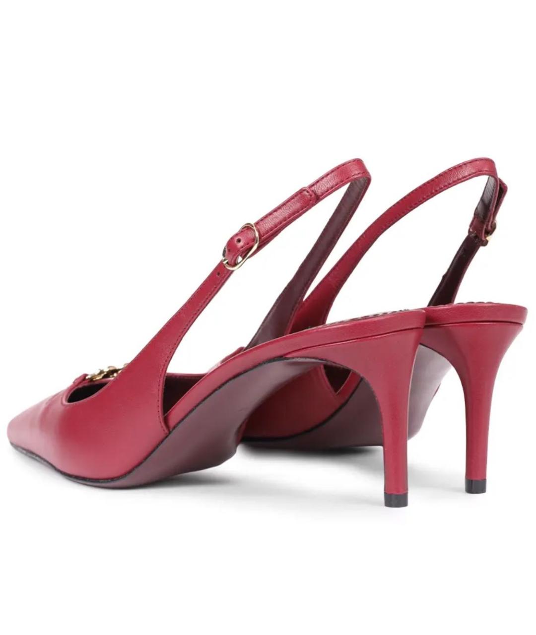 DOLCE&GABBANA Бордовые кожаные босоножки, фото 4