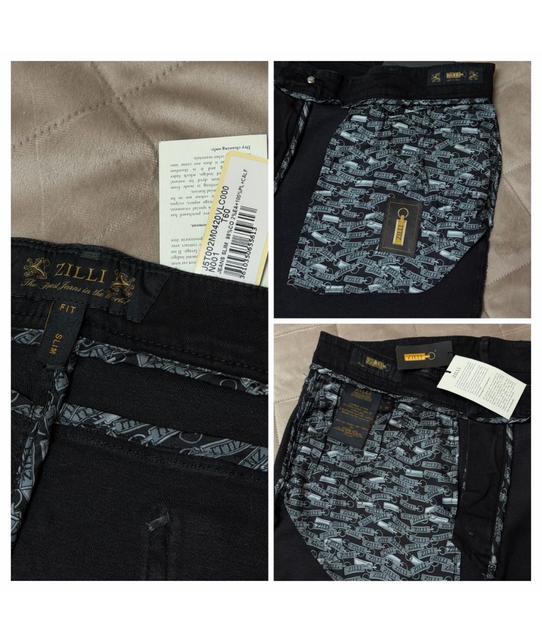 ZILLI Черные хлопко-эластановые джинсы, фото 6