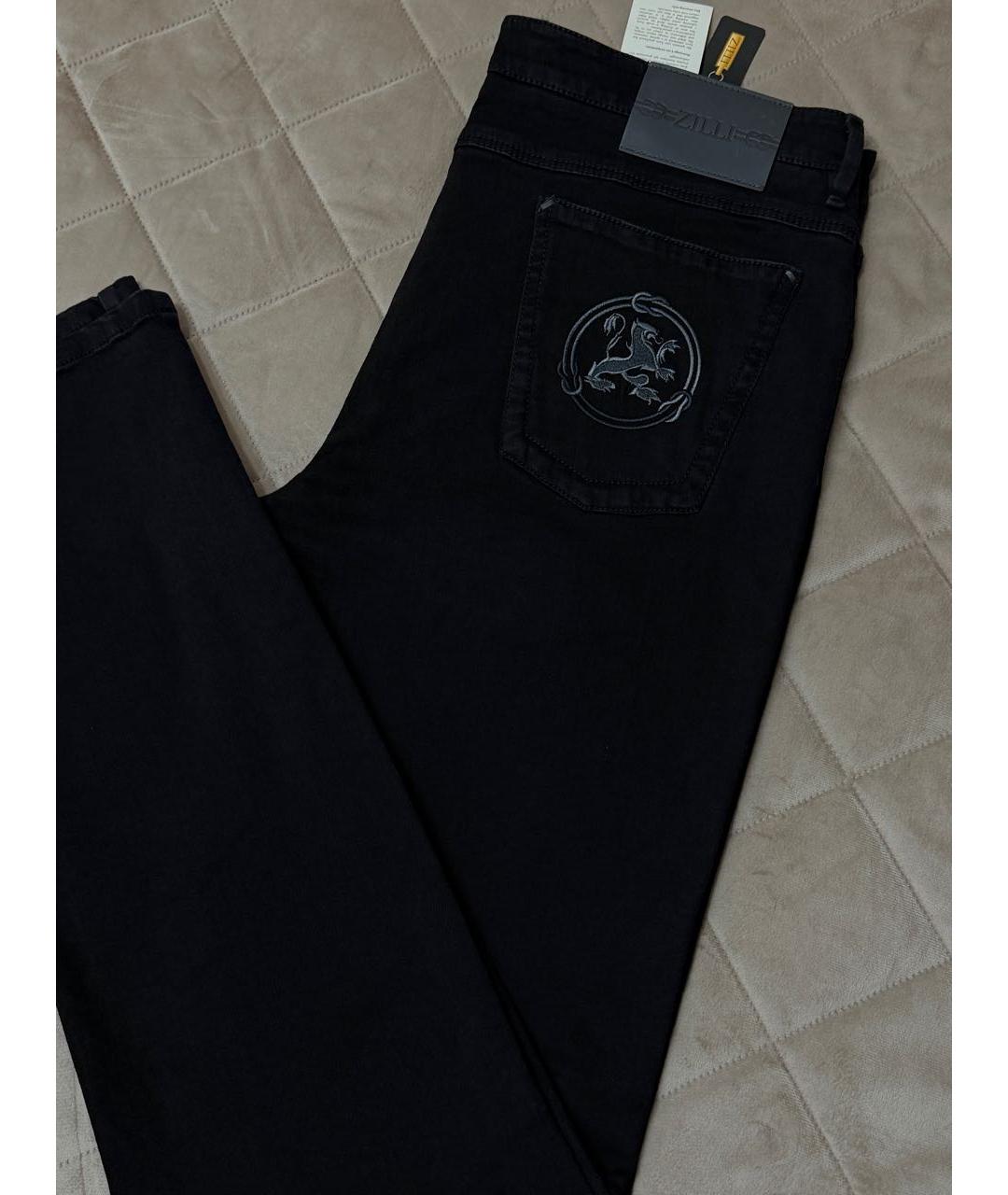 ZILLI Черные хлопко-эластановые джинсы, фото 3