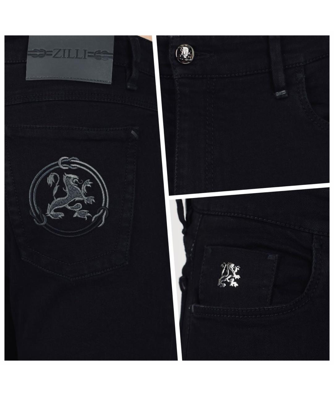 ZILLI Черные хлопко-эластановые джинсы, фото 7