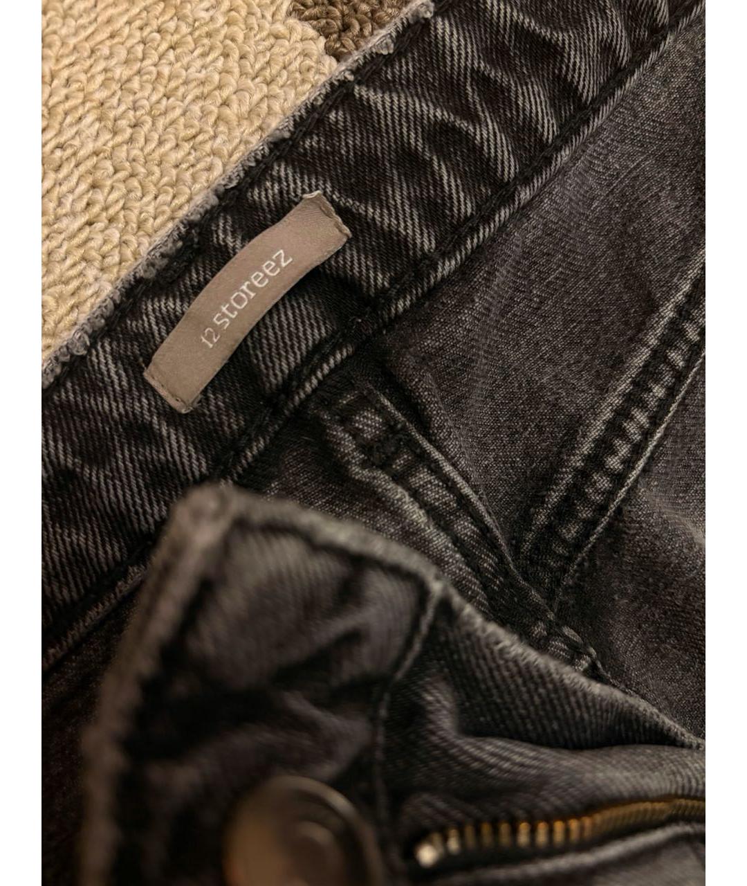 12 STOREEZ Антрацитовые хлопковые прямые джинсы, фото 3