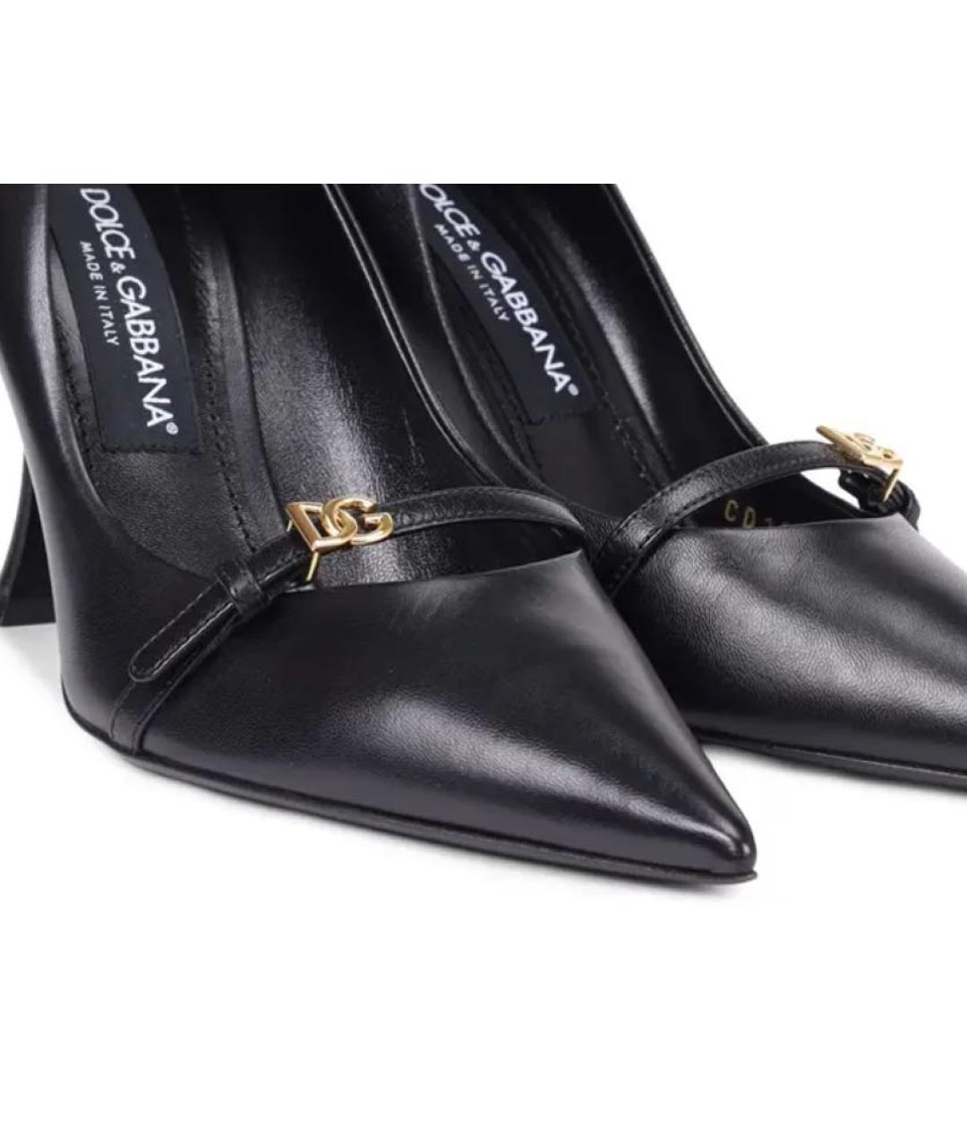 DOLCE&GABBANA Черные кожаные туфли, фото 7