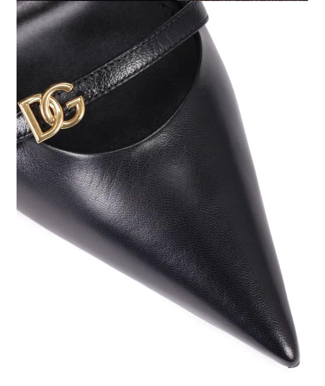 DOLCE&GABBANA Черные кожаные туфли, фото 3