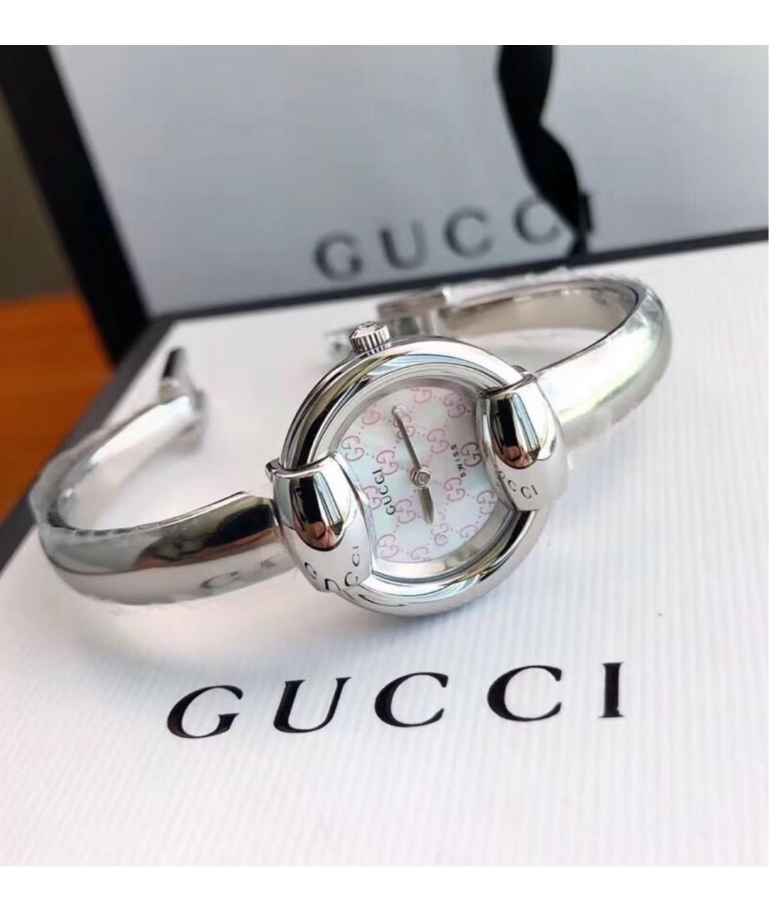 GUCCI Серебряные стальные часы, фото 8