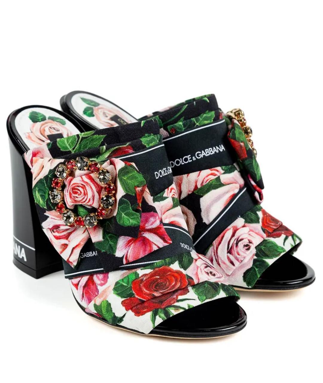 DOLCE&GABBANA Мульти текстильные мюли, фото 2