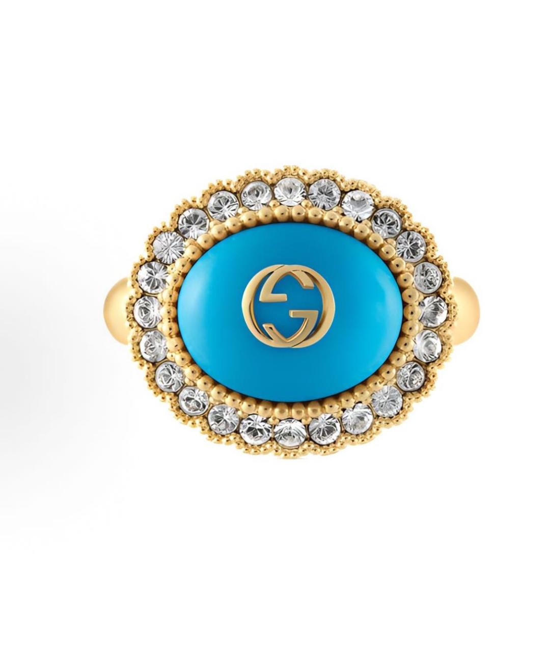 GUCCI Бирюзовое металлическое кольцо, фото 2