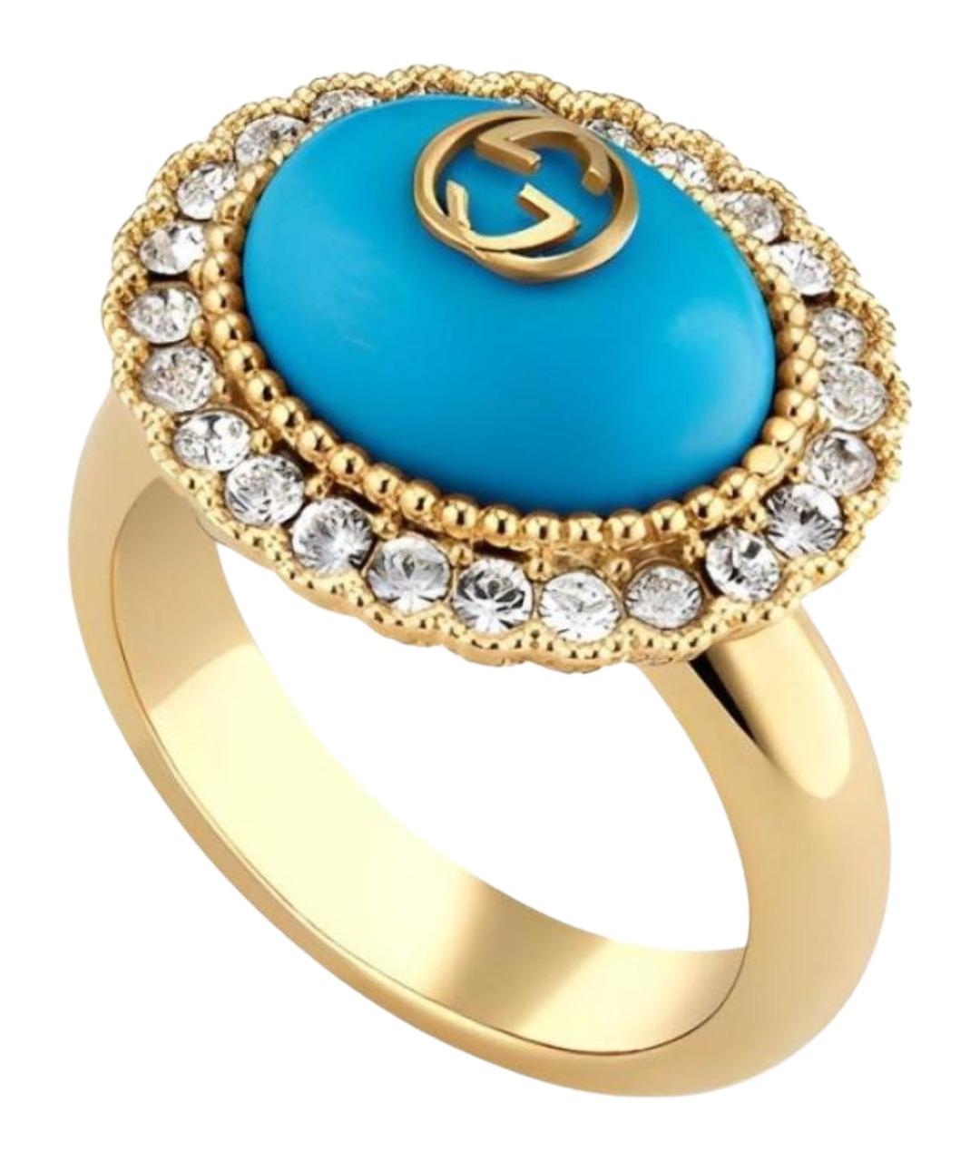 GUCCI Бирюзовое металлическое кольцо, фото 1