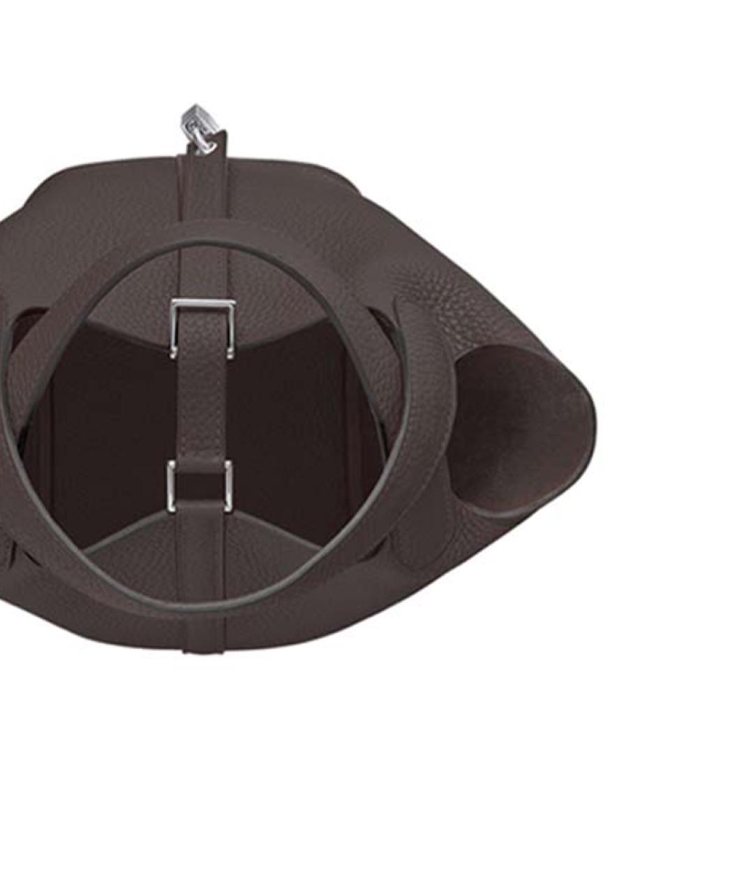 HERMES Коричневая кожаная сумка через плечо, фото 4