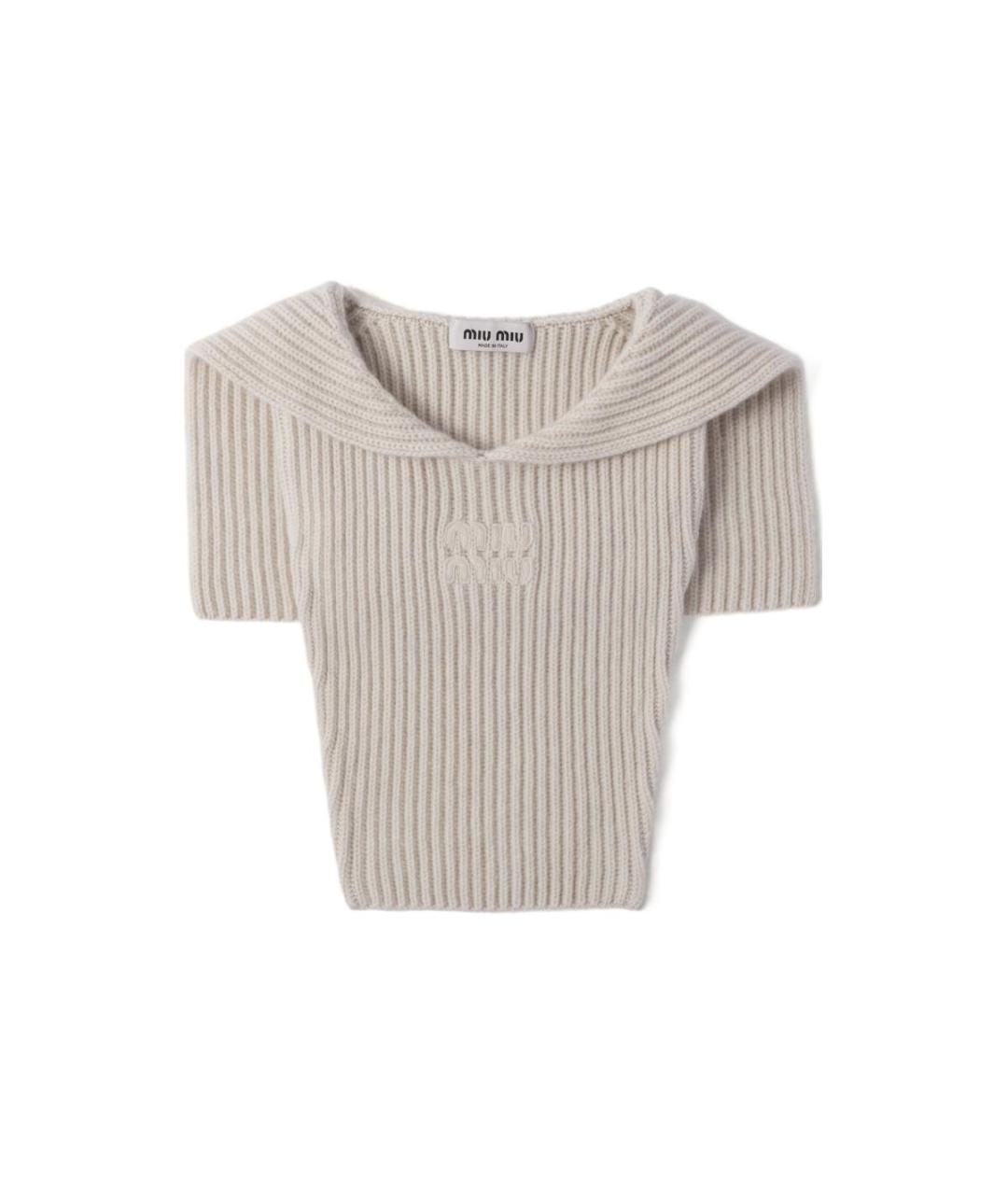 MIU MIU Бежевый джемпер / свитер, фото 5