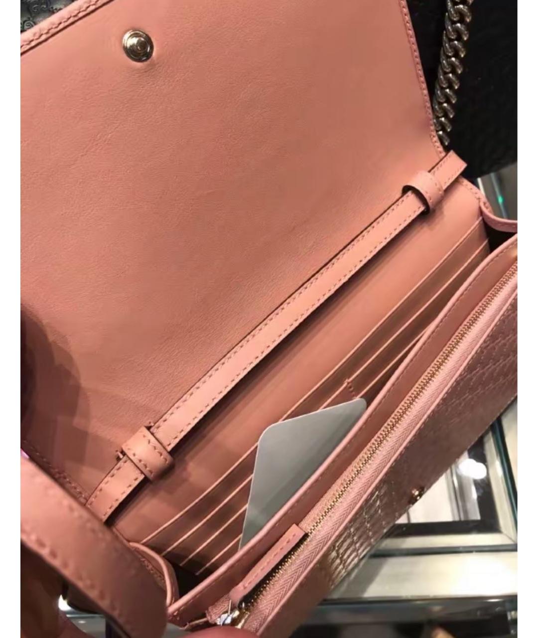 GUCCI Розовая кожаная сумка через плечо, фото 4