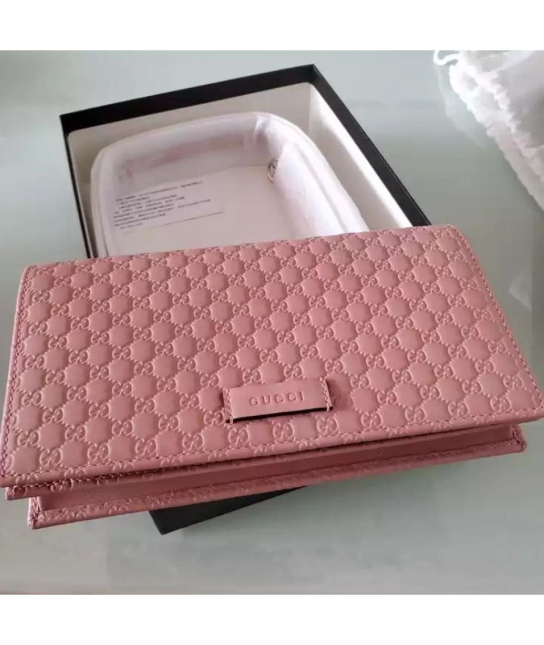 GUCCI Розовая кожаная сумка через плечо, фото 6