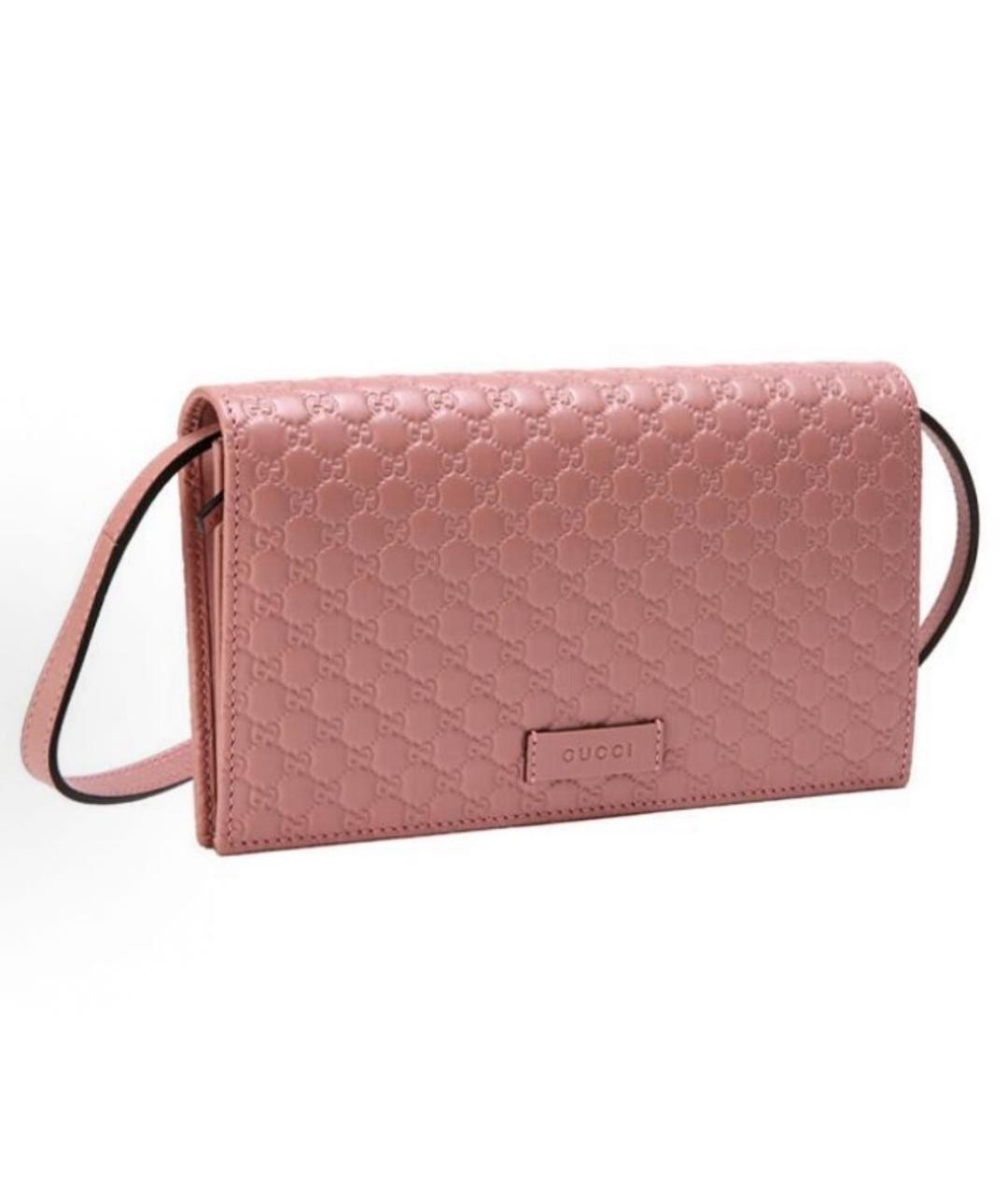GUCCI Розовая кожаная сумка через плечо, фото 2