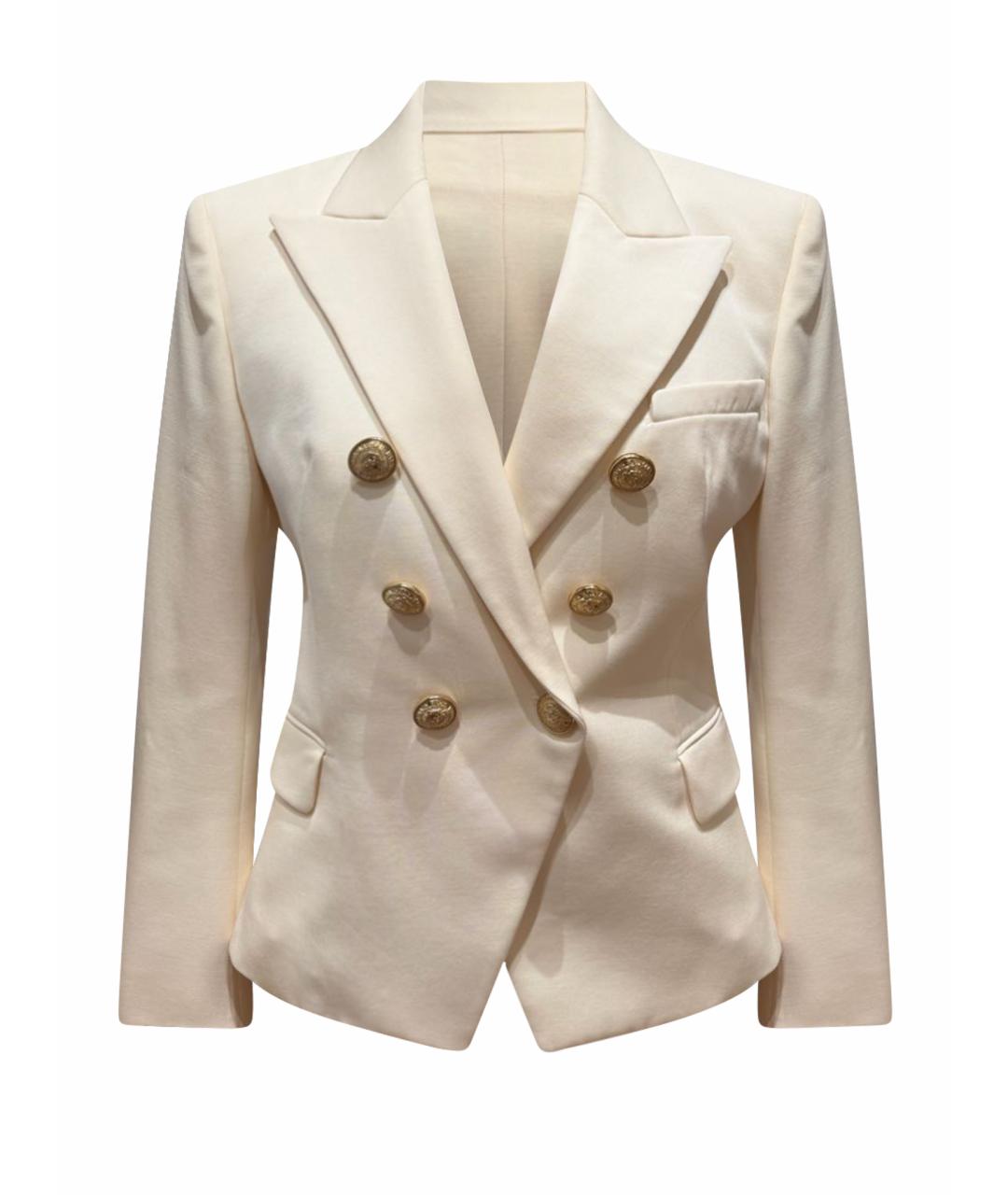 BALMAIN Белый шерстяной жакет/пиджак, фото 7