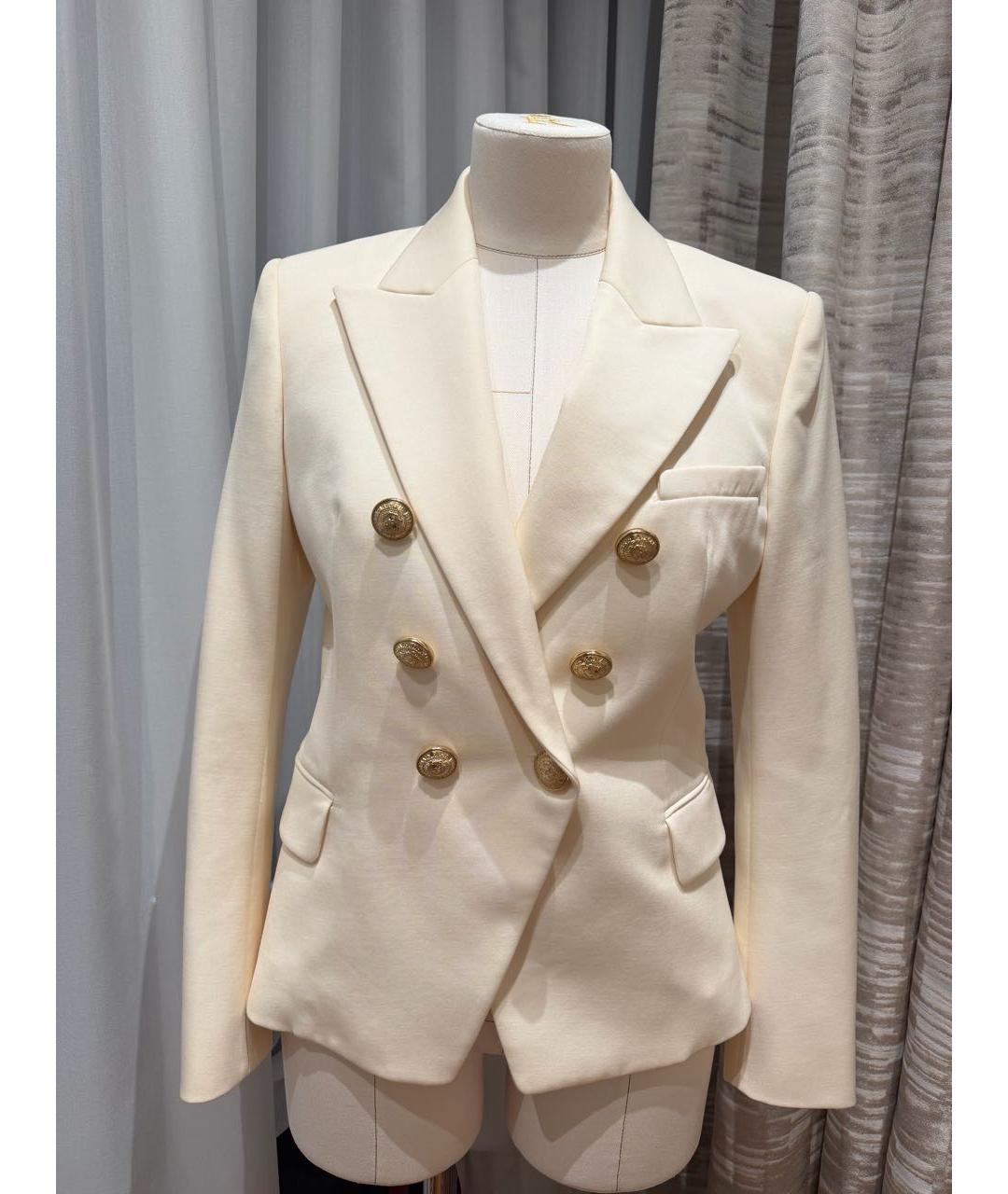BALMAIN Белый шерстяной жакет/пиджак, фото 6