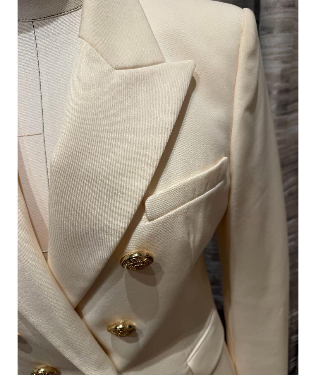 BALMAIN Белый шерстяной жакет/пиджак, фото 5
