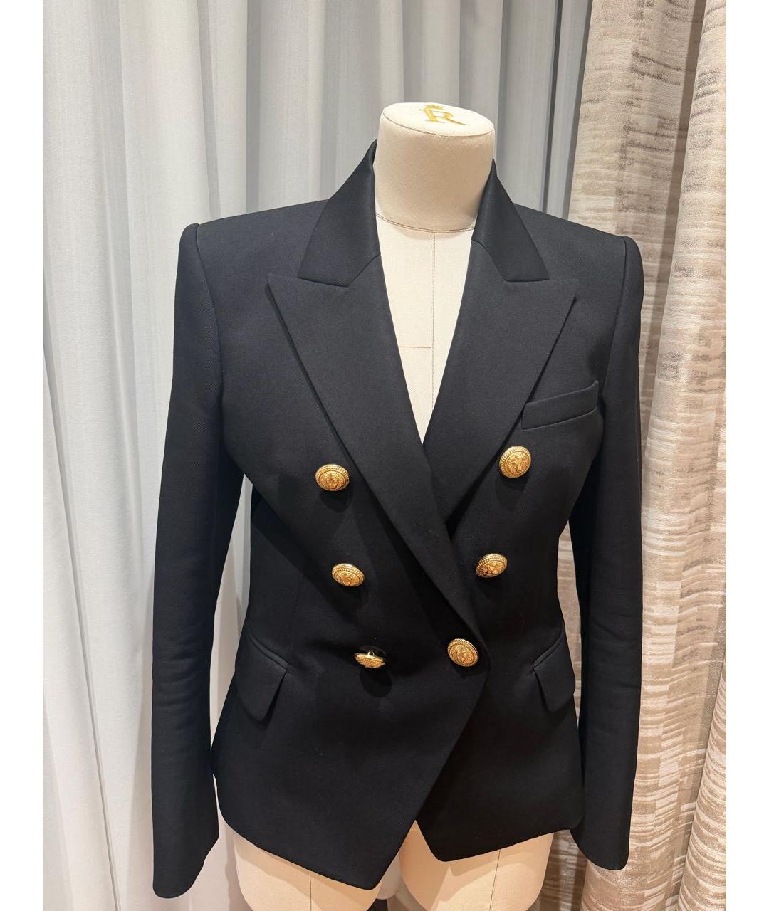 BALMAIN Черный шерстяной жакет/пиджак, фото 5