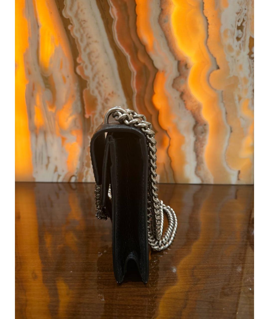 GUCCI Черная кожаная сумка через плечо, фото 2