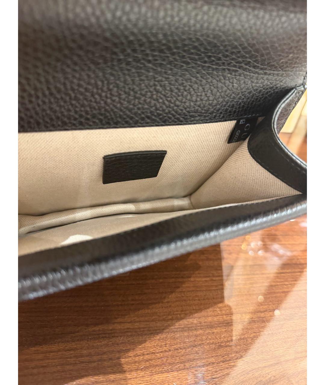 GUCCI Черная кожаная сумка через плечо, фото 4