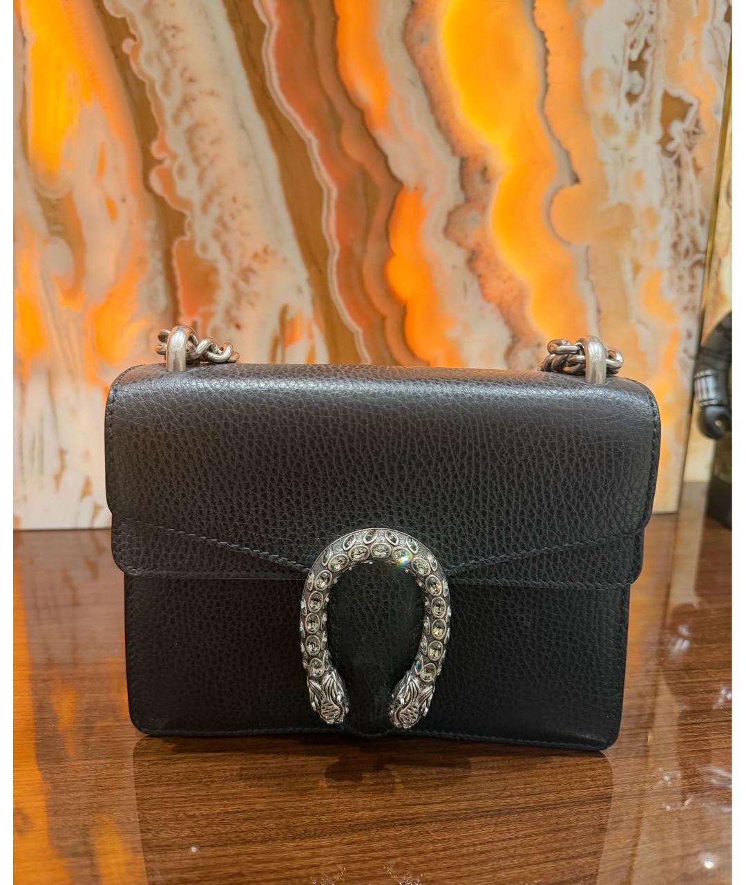 GUCCI Черная кожаная сумка через плечо, фото 5
