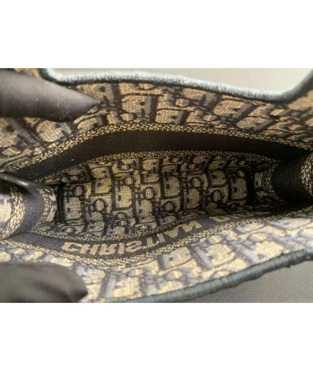 CHRISTIAN DIOR Темно-синяя жаккардовая сумка тоут, фото 6