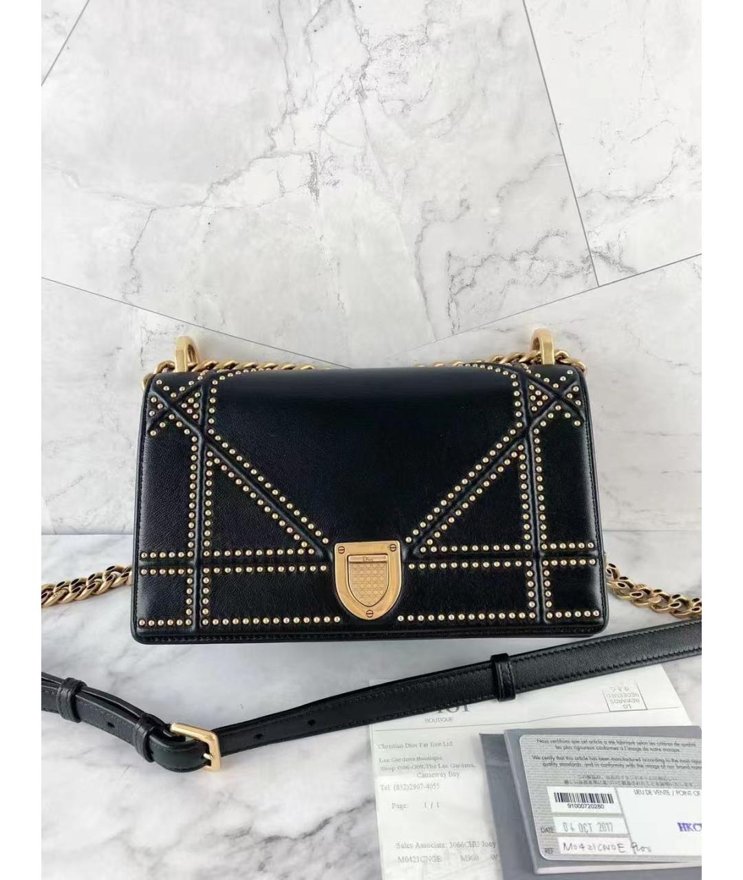 CHRISTIAN DIOR Черная кожаная сумка через плечо, фото 2
