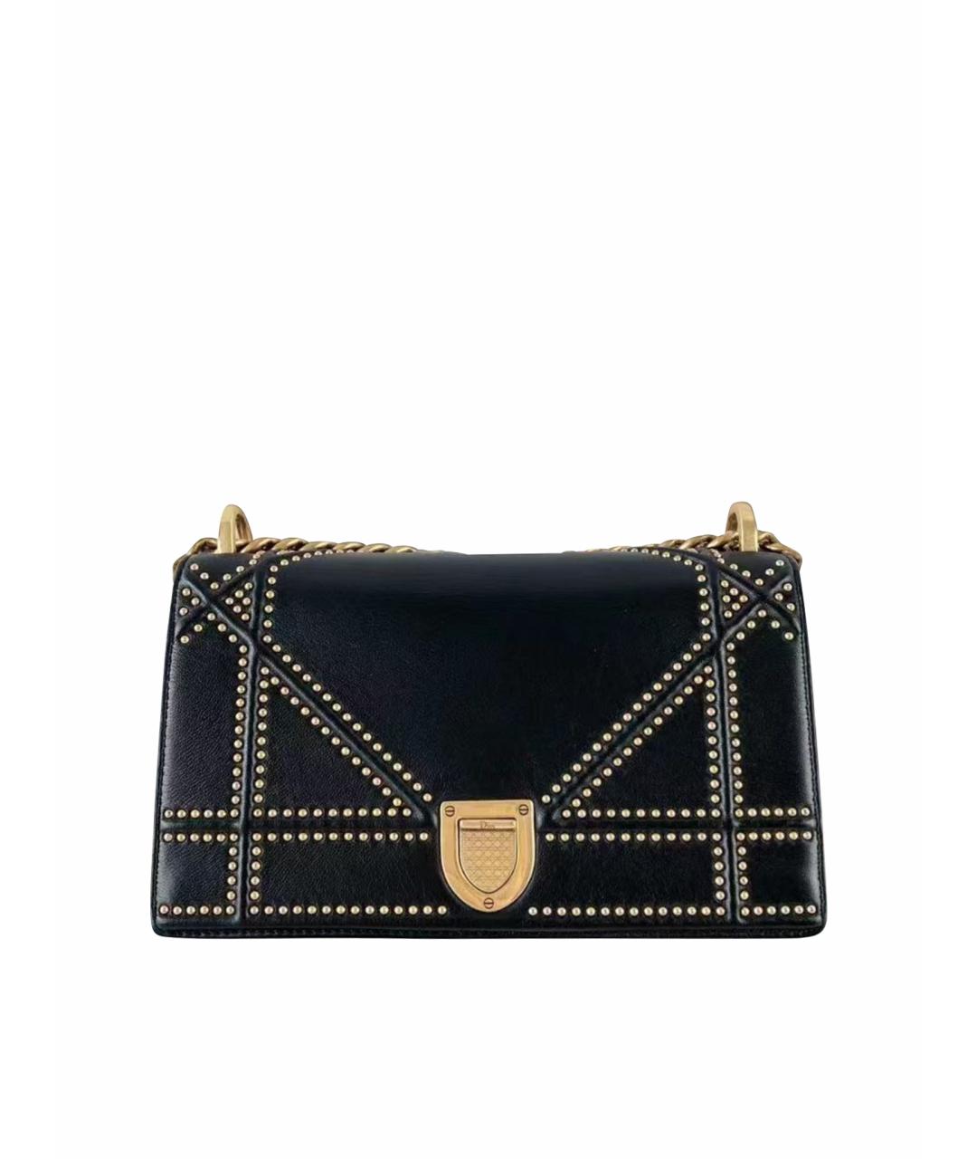 CHRISTIAN DIOR Черная кожаная сумка через плечо, фото 1