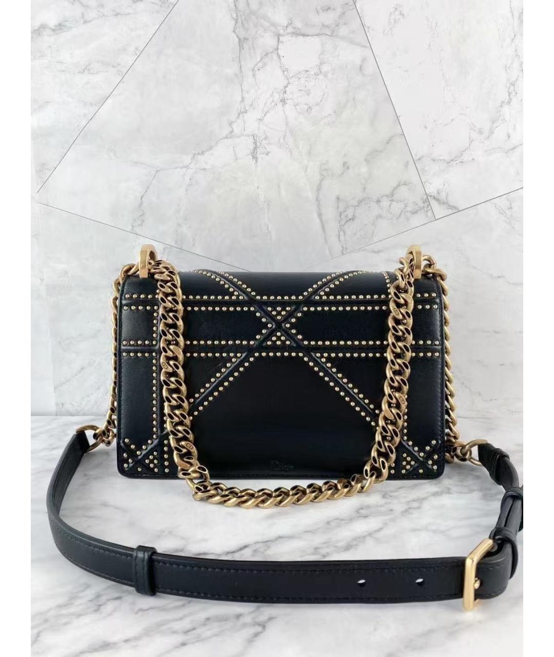 CHRISTIAN DIOR Черная кожаная сумка через плечо, фото 4