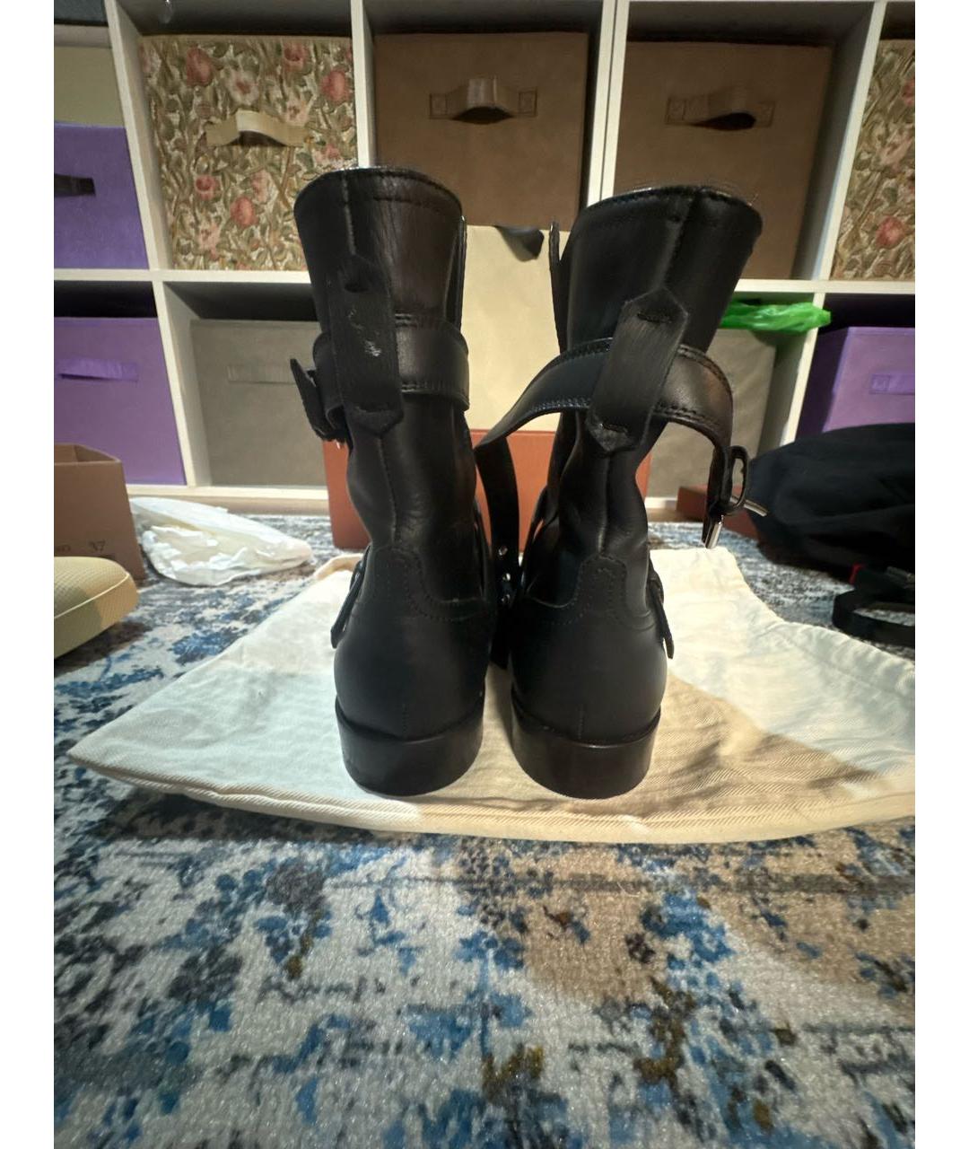 GIANVITO ROSSI Черные кожаные полусапоги, фото 4