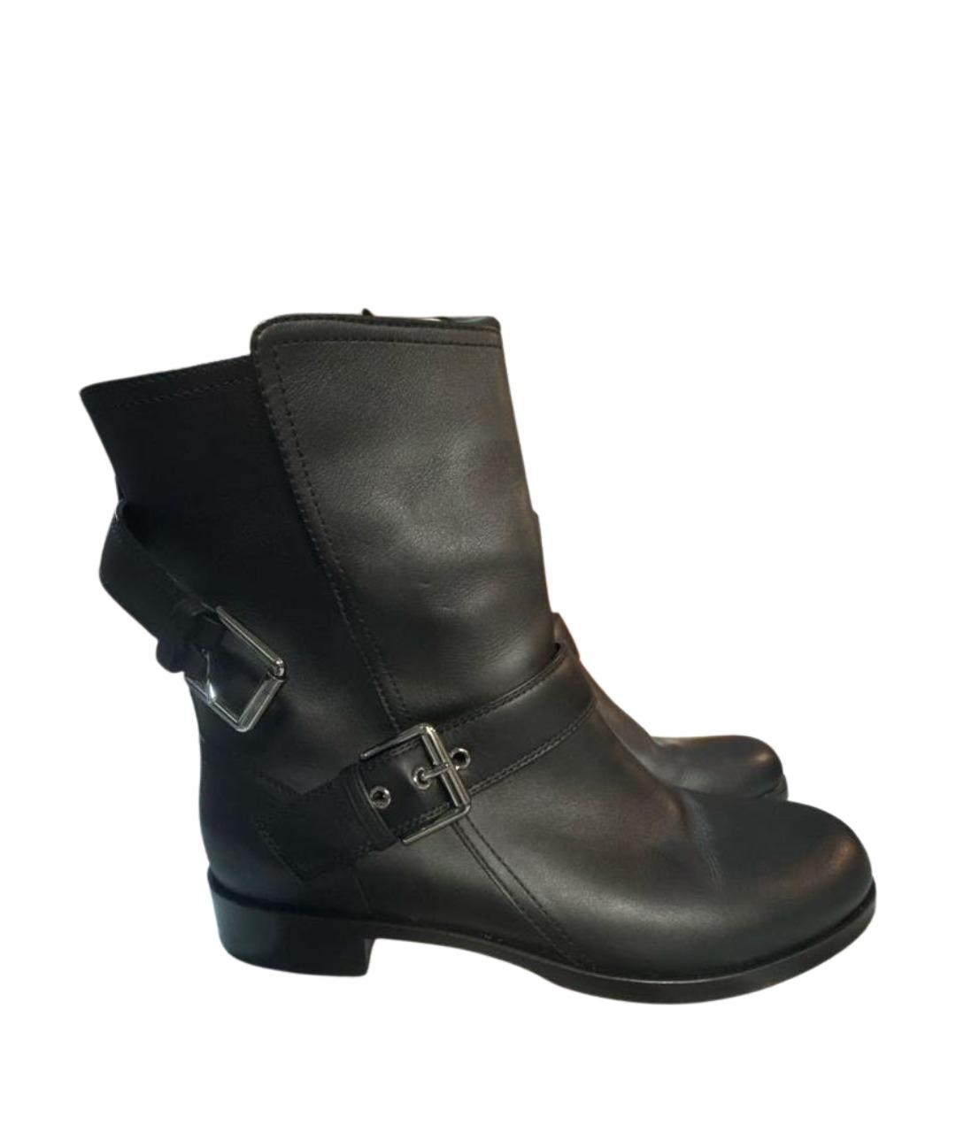 GIANVITO ROSSI Черные кожаные полусапоги, фото 1