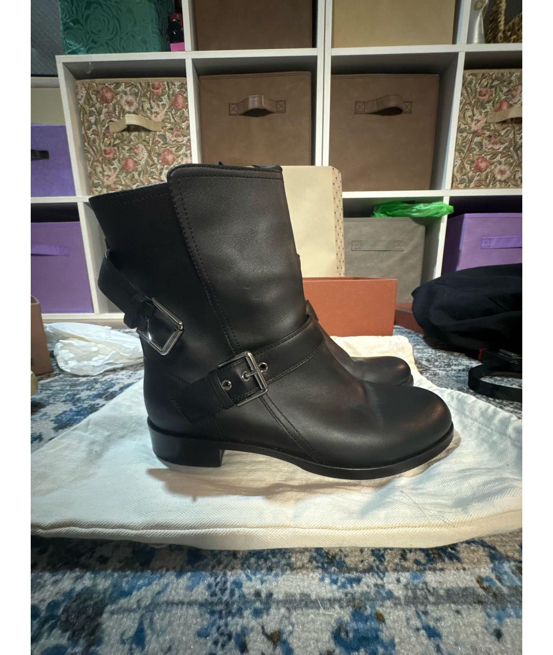 GIANVITO ROSSI Черные кожаные полусапоги, фото 6