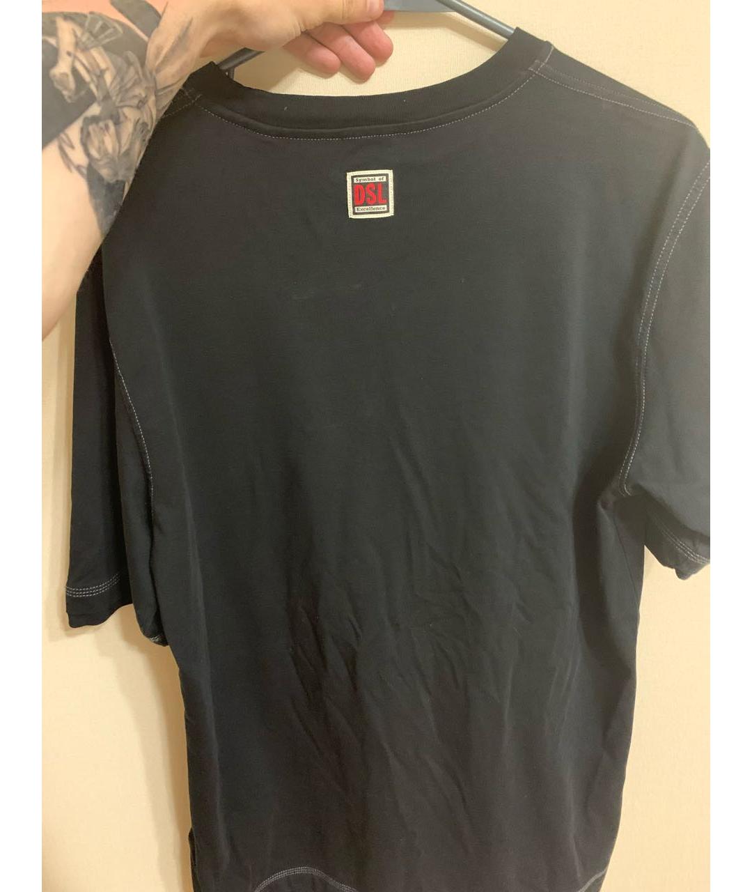 DIESEL Черная хлопковая футболка, фото 2