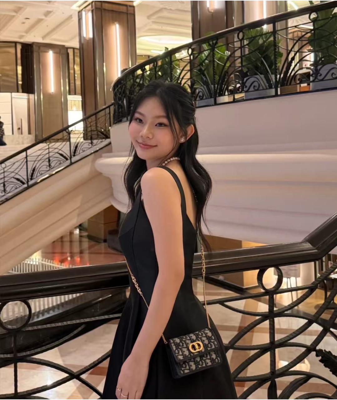 CHRISTIAN DIOR Темно-синяя жаккардовая сумка через плечо, фото 8