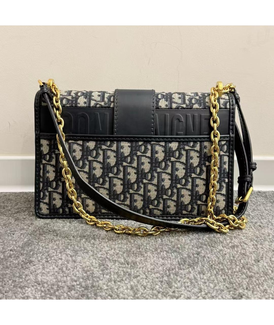 CHRISTIAN DIOR Темно-синяя жаккардовая сумка через плечо, фото 4