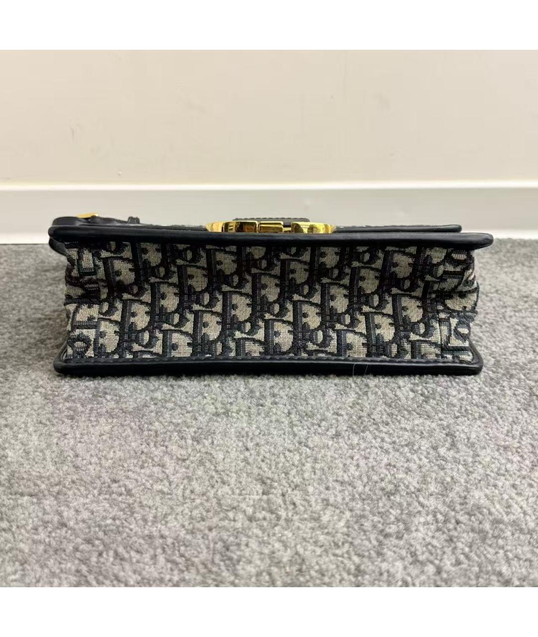 CHRISTIAN DIOR Темно-синяя жаккардовая сумка через плечо, фото 5