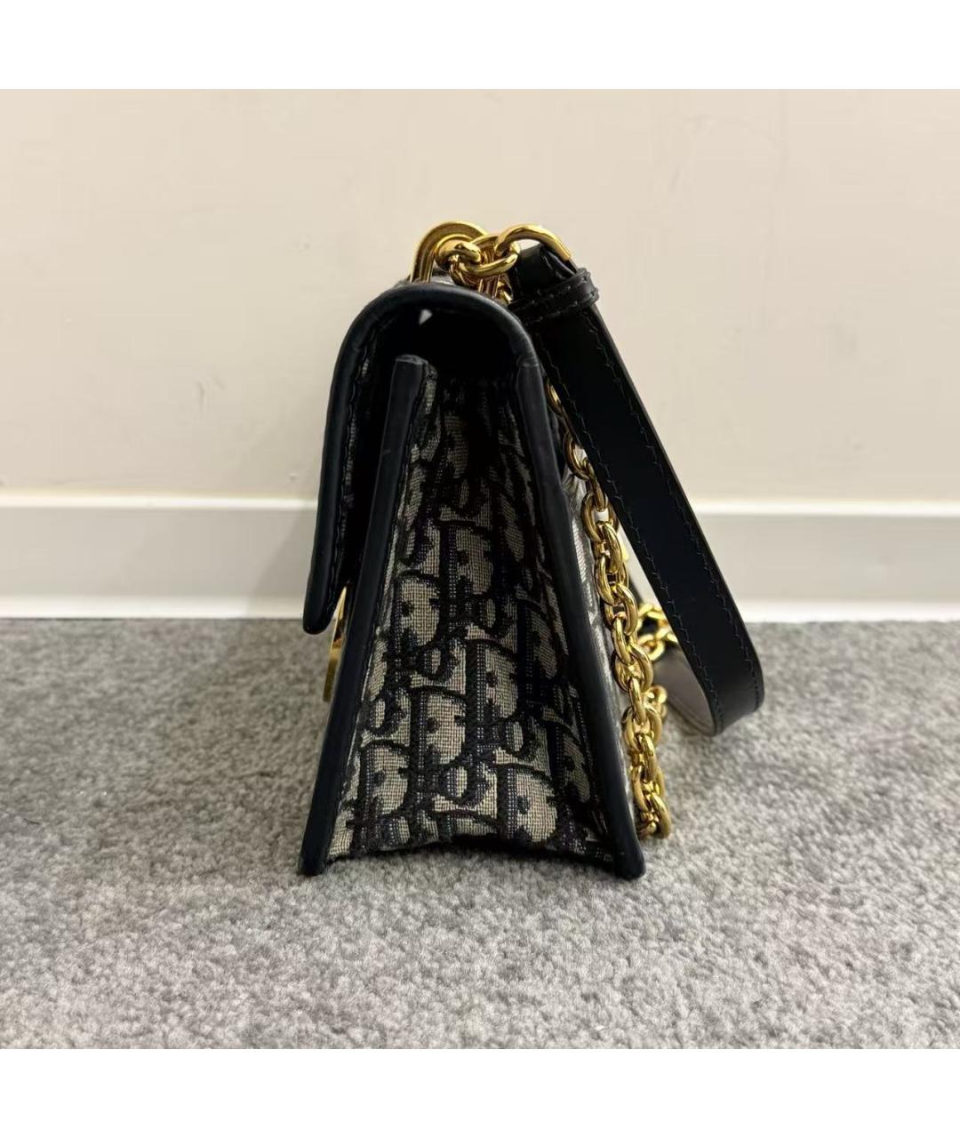 CHRISTIAN DIOR Темно-синяя жаккардовая сумка через плечо, фото 3