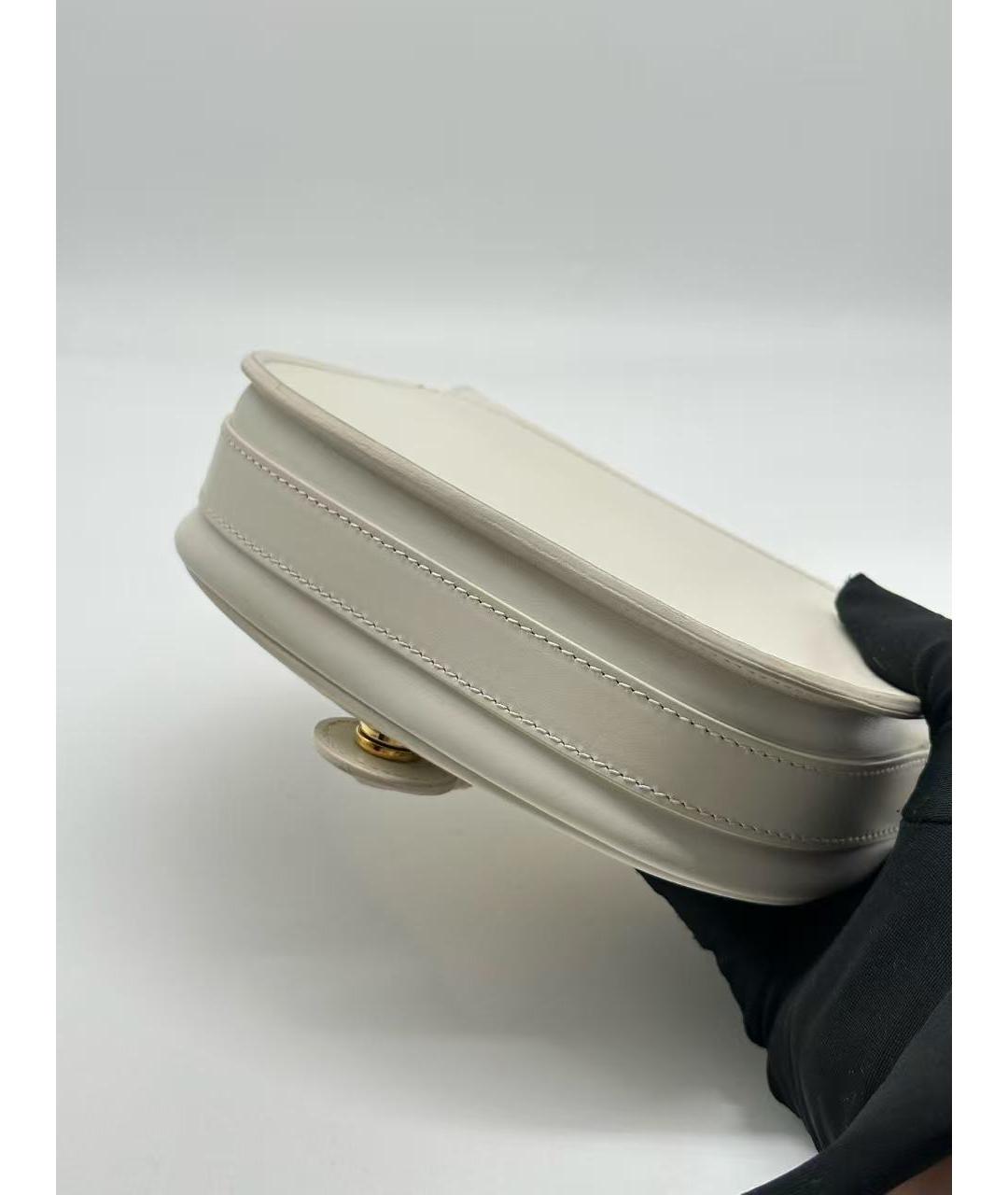 CHRISTIAN DIOR Белая кожаная сумка через плечо, фото 4