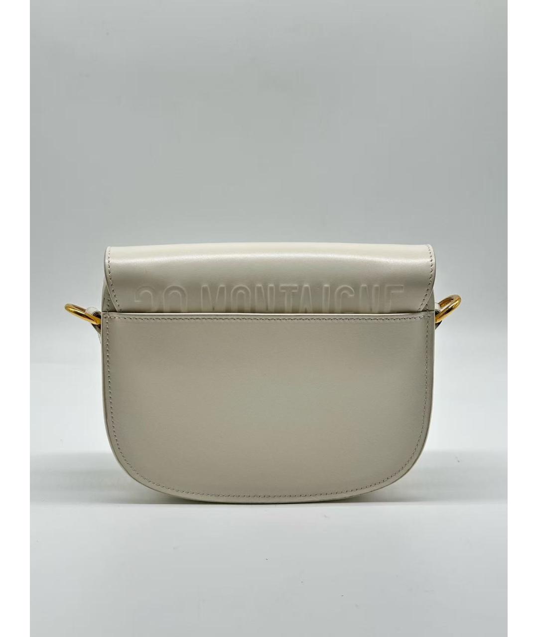 CHRISTIAN DIOR Белая кожаная сумка через плечо, фото 3